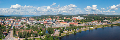 Flygfoto över Falun