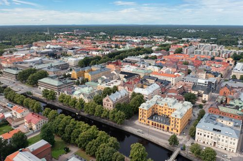 Flygfoto över Gävle